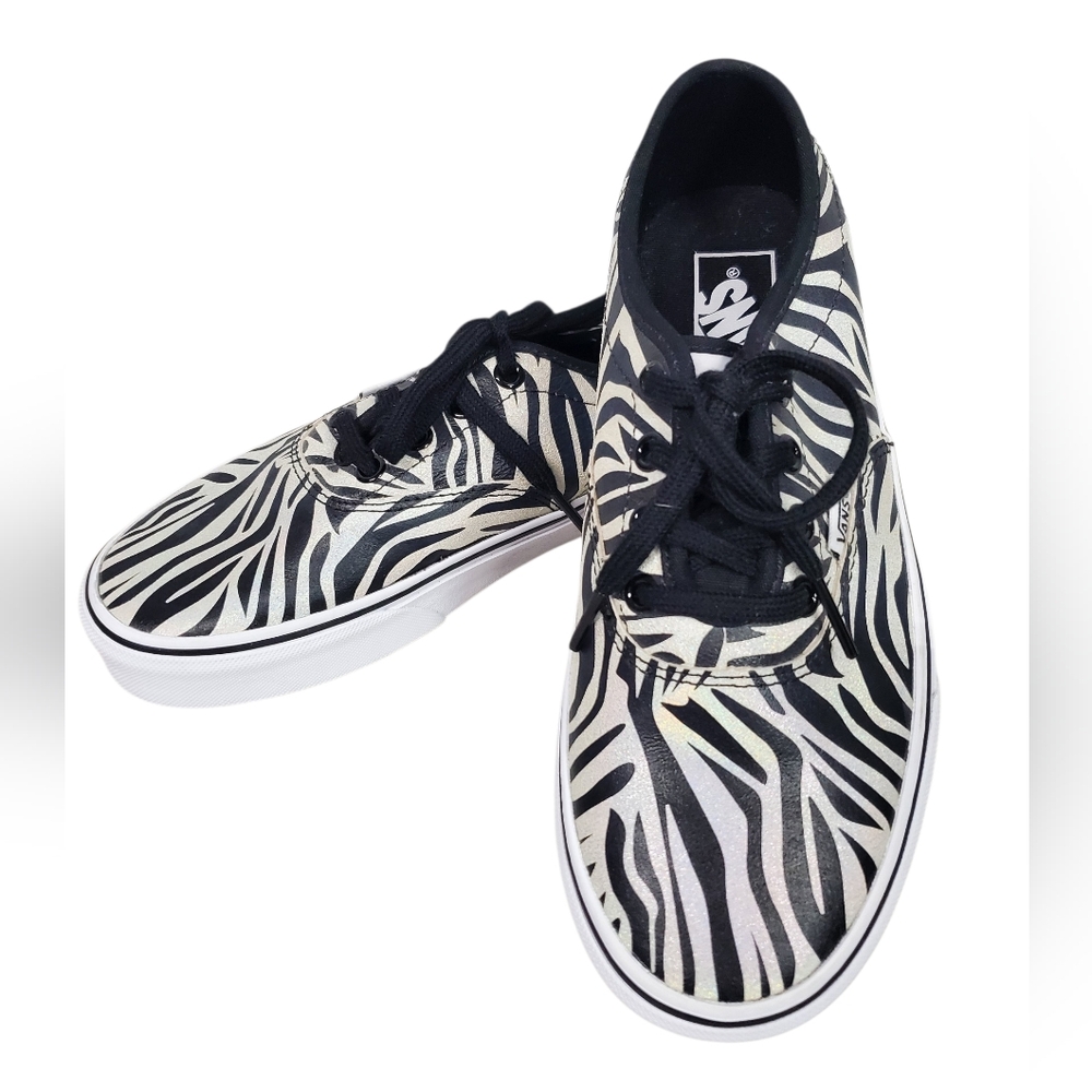 Vans Off The Wall Deheny Decon Zebra  Print Glitter Skate Shoes Grunge Goth